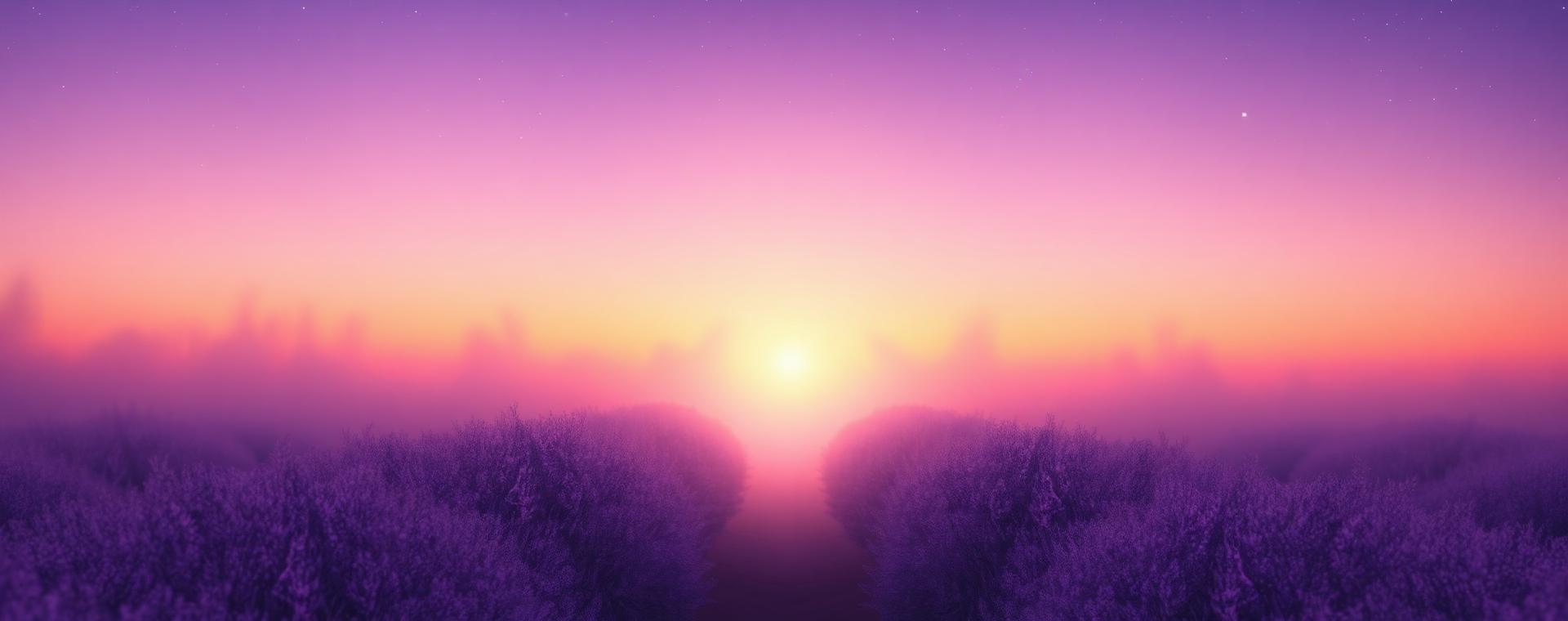 A soft lavender pathway leading toward golden light, symbolising the journey inward